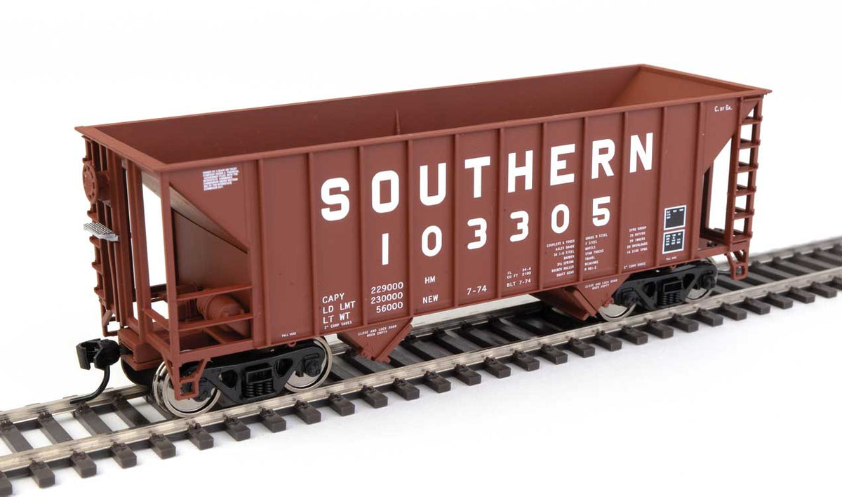 Walthers MainLine 910-56620 100 Ton 2 Bay Hopper Southern Brown SOU 103305