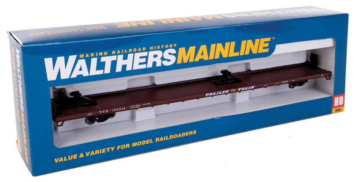 Walthers Mainline 910-5711 HO Scale 89' Channel Side Flatcar Trailer Train "Brown" TTX 150021