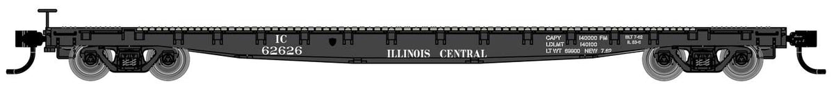 Walthers Mainline 910-6616 53' GSC Flatcar Illinois Central IC 62657