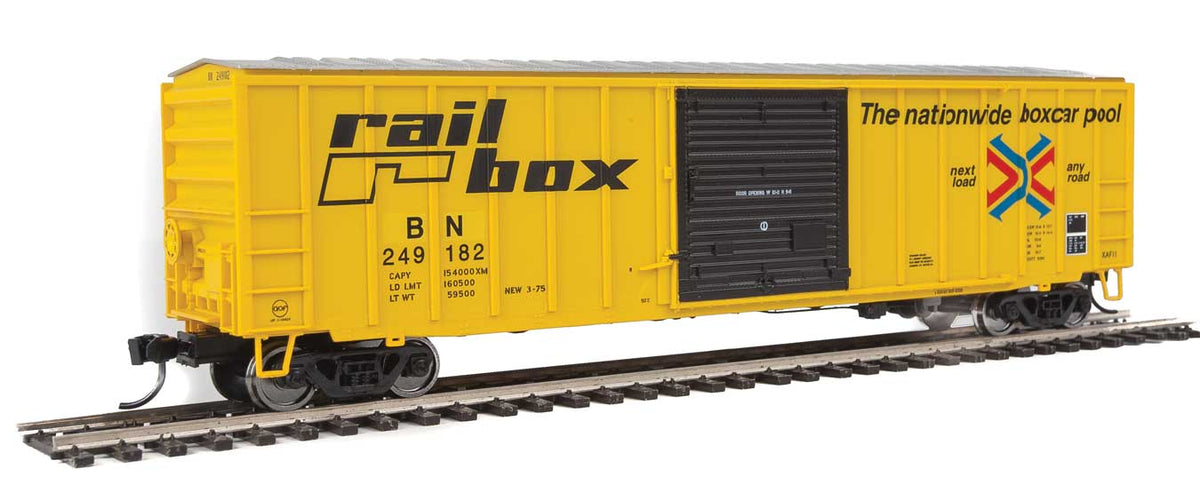  Walthers 910-1827 HO 50' ACF Boxcar Ex-Railbox Burlington Northern Patch BN 249182