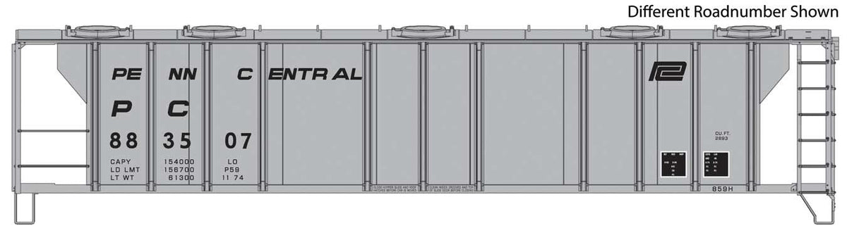  Walthers 910-7031 HO Scale PS2 2893 Covered Hopper Penn Central PC 883560