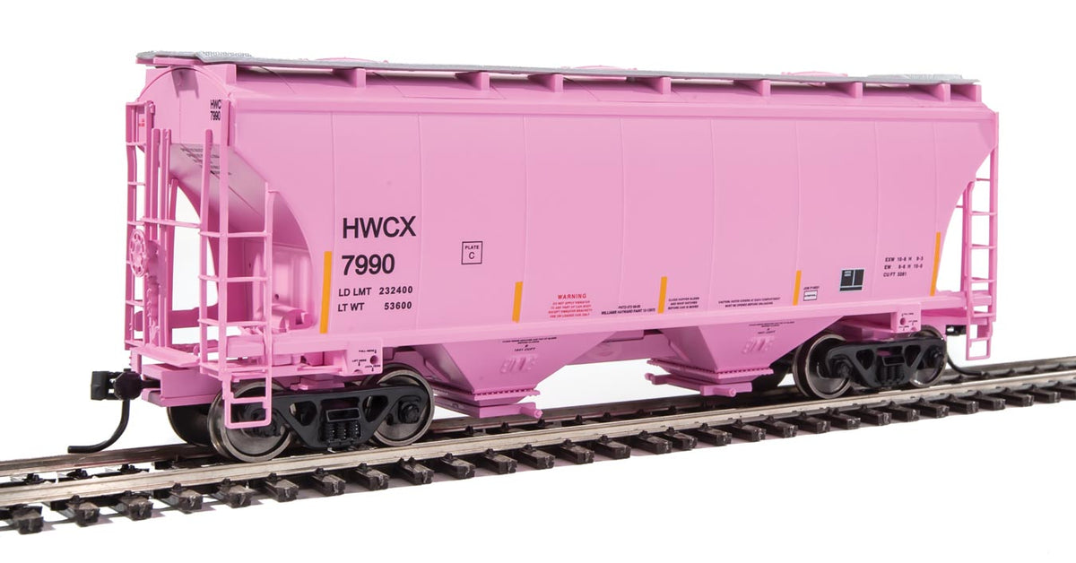  Walthers 910-7537 HO 39' Trinity 3281 2-Bay Covered Hopper HWCX 7990 - USED