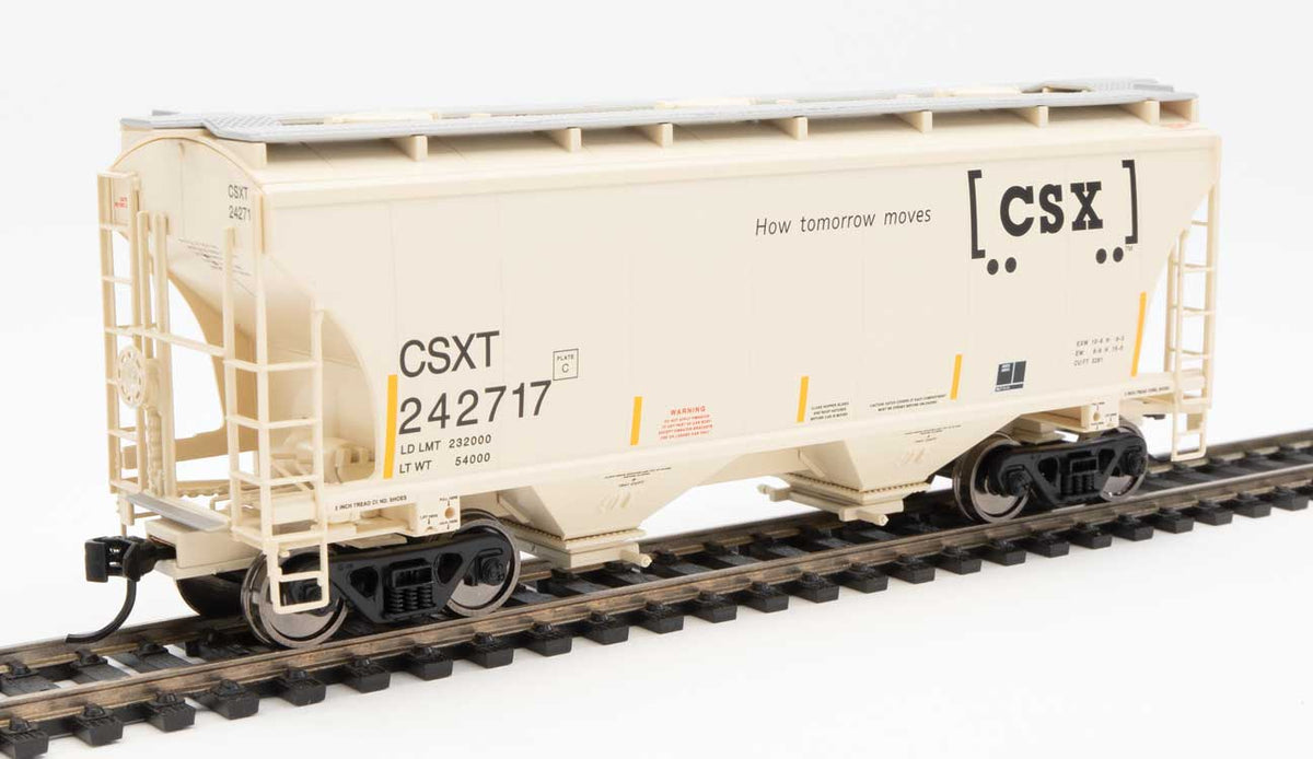  Walthers 910-7577 HO 39' Trinity 3281 2 Bay Covered Hopper Boxcar Logo CSXT 242717