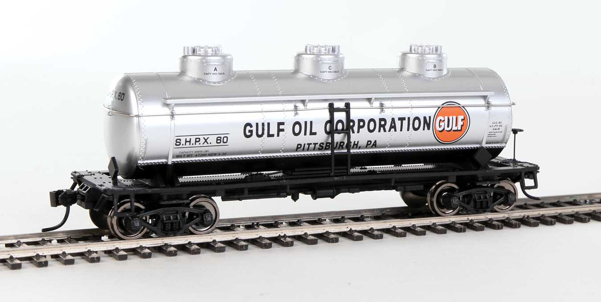  Walthers Mainline 910-1134 HO Scale 3 Dome Tank Car Gulf Oil SHPX 60