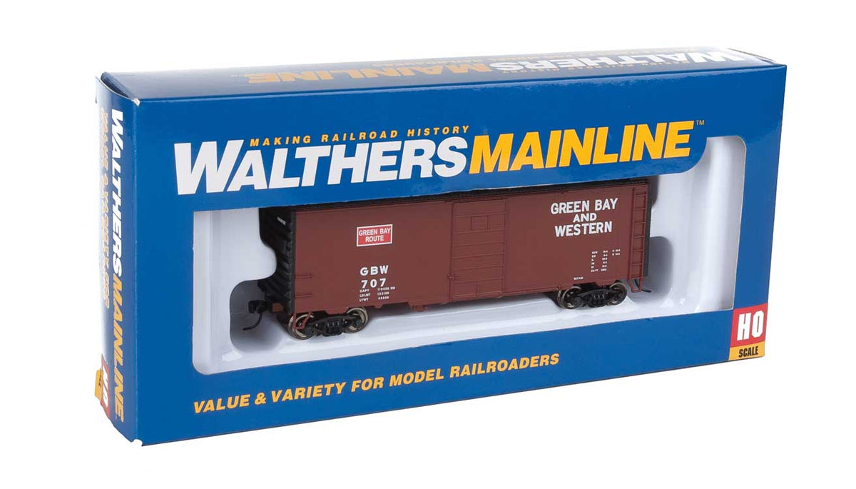  Walthers Mainline 910-1424 HOScale PS-1 40' Boxcar Green Bay & Western GBW 707