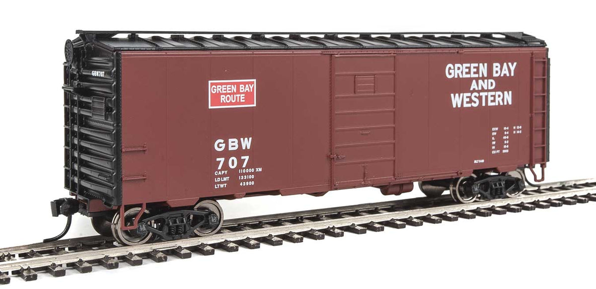  Walthers Mainline 910-1424 HOScale PS-1 40' Boxcar Green Bay & Western GBW 707