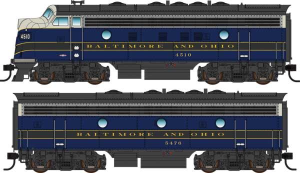  Walthers Mainline 910-19964 HO Scale EMD F7A-B Diesel Set Baltimore & Ohio B&O 4510/5476 DCC Sound