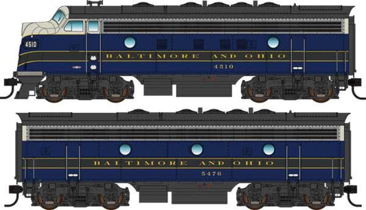  Walthers Mainline 910-19964 HO Scale EMD F7A-B Diesel Set Baltimore & Ohio B&O 4510/5476 DCC Sound
