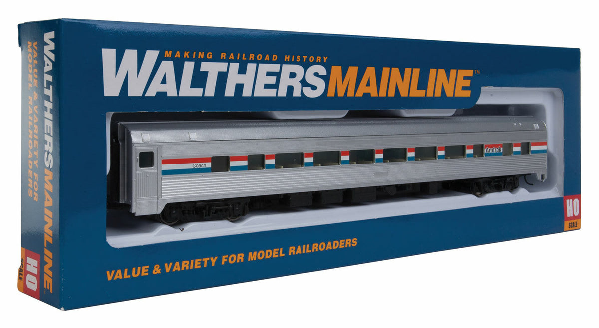  Walthers Mainline 910-30001 HO Scale 85' Budd Large Window Coach Amtrak Phase III