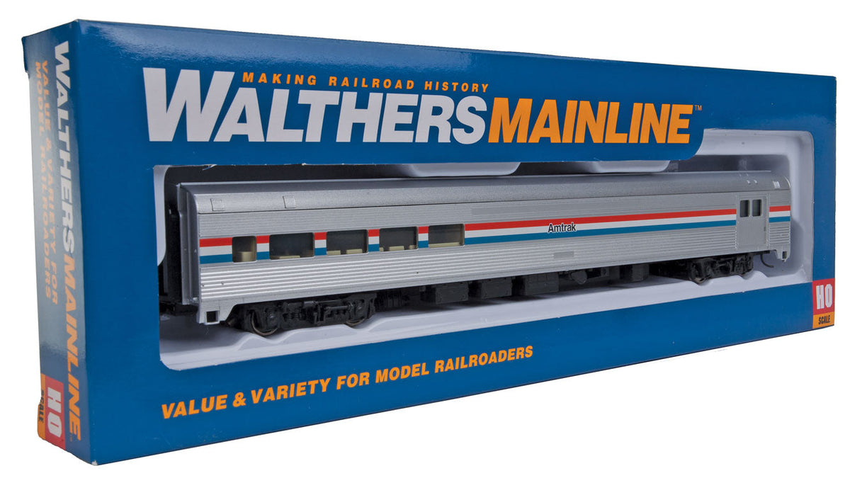  Walthers Mainline 910-30051 HO Scale 85' Budd Baggage Lounge Amtrak Phase I