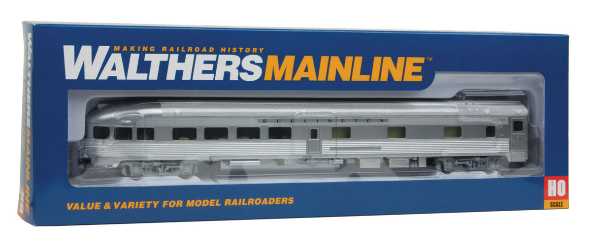  Walthers Mainline 910-30353 HO Scale 85' Budd Observation Burlington CB&Q
