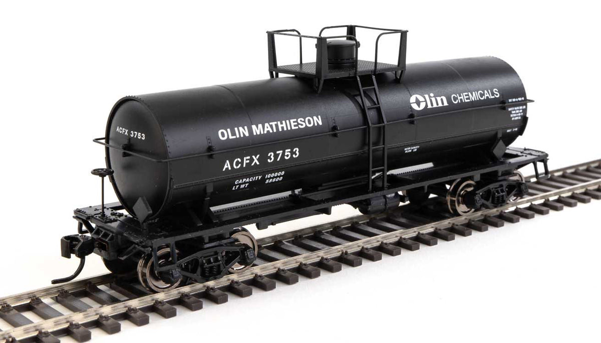  Walthers Mainline 910-48013 HO Scale 36' Chemical Tank Car Olin ACFX 3753