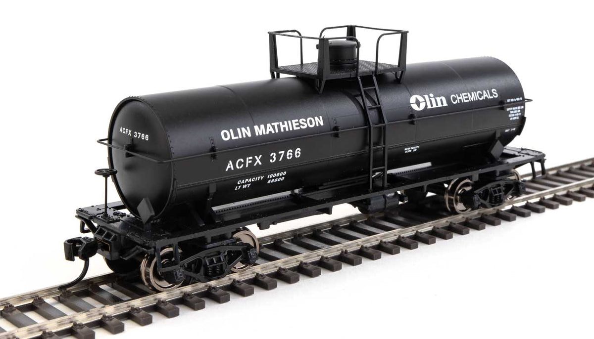  Walthers Mainline 910-48014 HO Scale 36' Chemical Tank Car Olin ACFX 3766