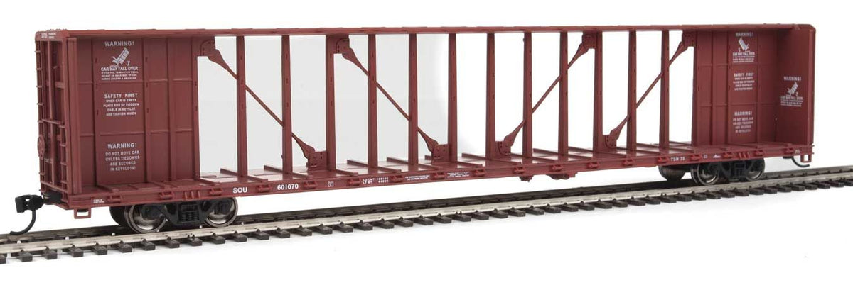  Walthers Mainline 910-4854 HO Scale 72' Centerbeam Flatcar Southern 601110