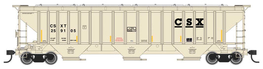  Walthers Mainline 910-49009 HO Scale 57' Trinity 4750 3-Bay Covered Hopper CSX 259105