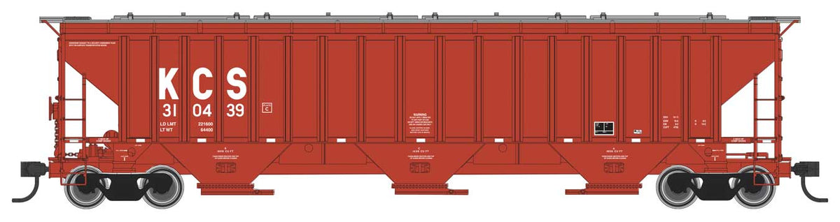  Walthers Mainline 910-49018 HO Scale 57' Trinity 4750 3-Bay Covered Hopper KCS 310444