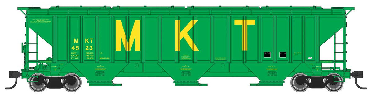  Walthers Mainline 910-49025 HO Scale 57' Trinity 4750 3-Bay Covered Hopper MKT 4523