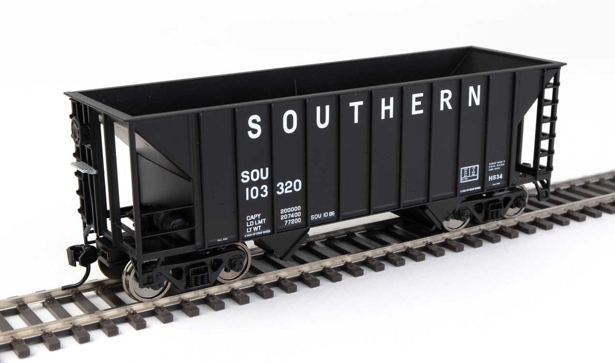  Walthers MainLine 910-56618 100 Ton 2 Bay Hopper Southern Black SOU 103320