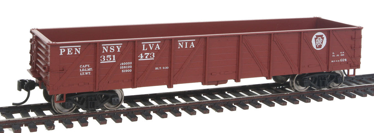  Walthers Mainline 910-5671 HO Scale 40' 50 Ton Drop Bottom Gondola PRR 351473 - NOS