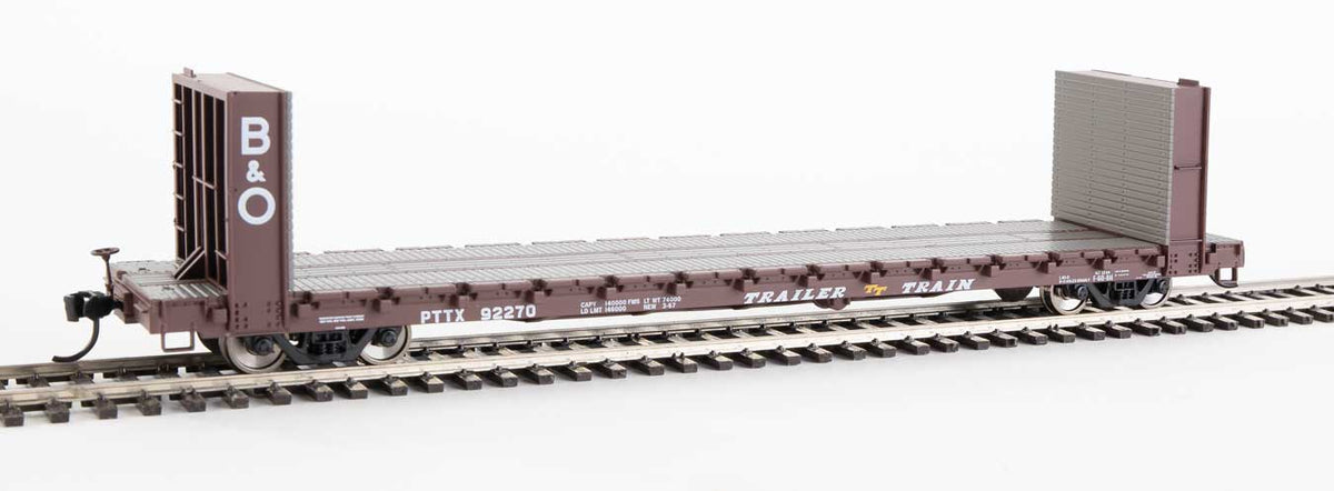 Walthers Mainline 910-5815 60' Pullman Bulkhead Flatcar Trailer Train B&O/ PTTX 92270