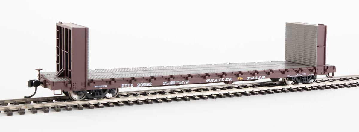  Walthers Mainline 910-5817 60' Pullman Bulkhead Flatcar Trailer Train PTTX 90592