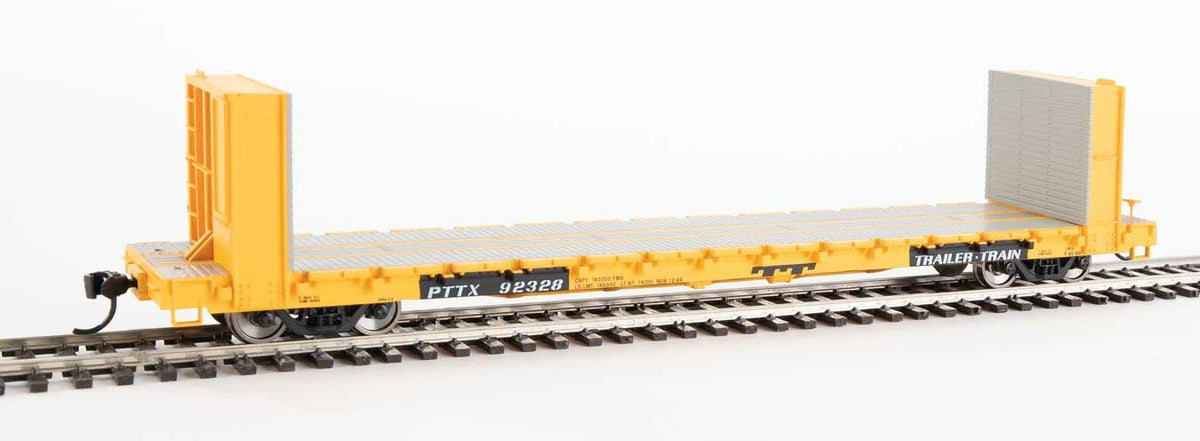  Walthers Mainline 910-5821 60' Pullman Bulkhead Flatcar Trailer Train PTTX 92328