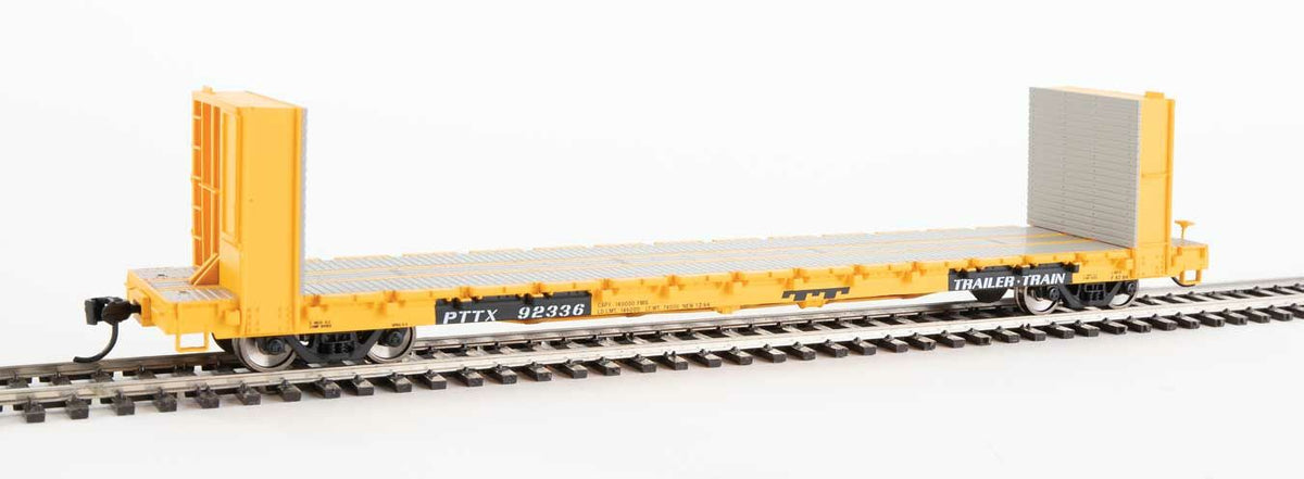  Walthers Mainline 910-5824 60' Pullman Bulkhead Flatcar Trailer Train PTTX 92336