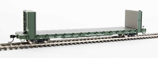  Walthers Mainline 910-5827 60' Pullman Bulkhead Flatcar Weyerhauser CLC 1105