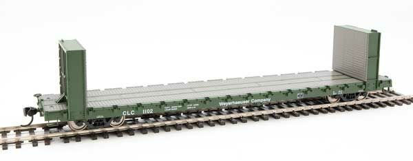  Walthers Mainline 910-5856 60' Pullman Bulkhead Flatcar Weyerhaeuser CLC 1109