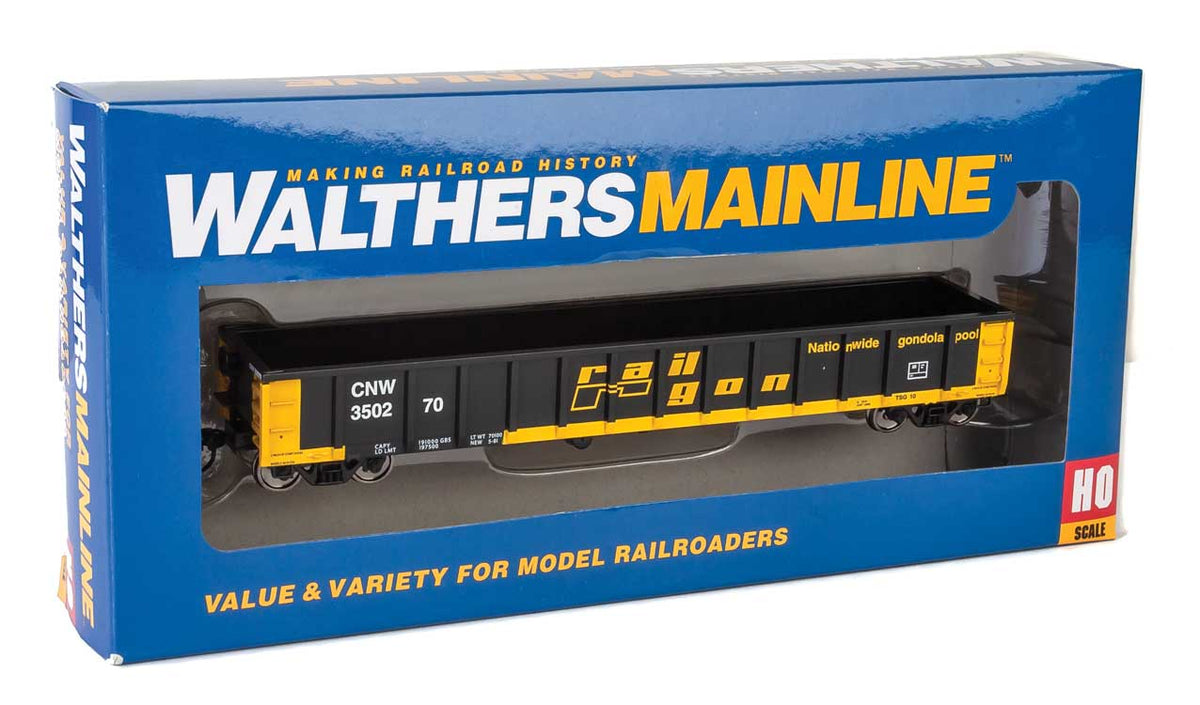 Walthers MainLine 910-6206 53' Gondola Ex-Railgon Chicago NorthWestern CNW 350270