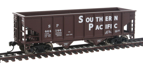  Walthers Mainline 910-7404 HO Scale 36' 2 Bay Ribbed Side Hopper Southern Pacific SP 464146 - NOS