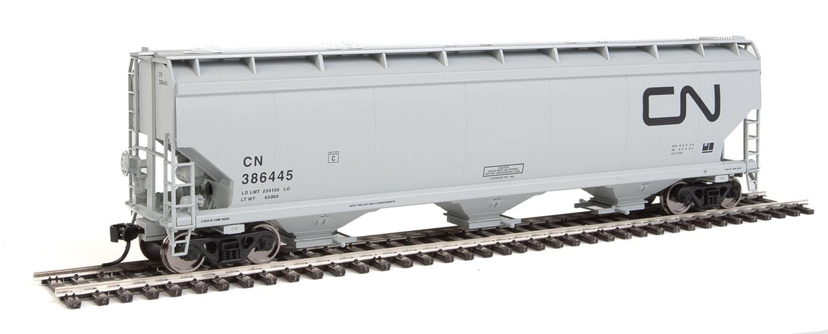  Walthers Mainline 910-7632 HO Scale 60' NSC 5150 3 Bay Covered Hopper Canadian National CN 386445