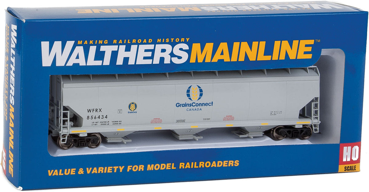  Walthers Mainline 910-7645 HO Scale 60' NSC 5150 3 Bay Covered Hopper Grain Connect WFRX 856434