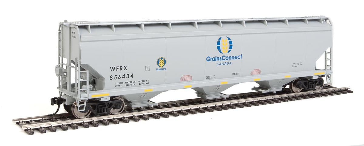  Walthers Mainline 910-7645 HO Scale 60' NSC 5150 3 Bay Covered Hopper Grain Connect WFRX 856434