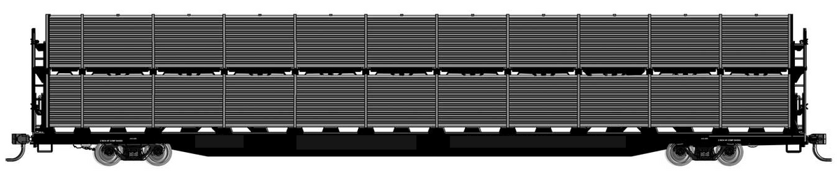  Walthers Mainline 910-8100 HO Scale 89' Bi-Level Shielded Auto Rack Undecorated