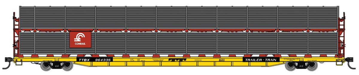  Walthers Mainline 910-8112 HO Scale 89' Bi-Level Shielded Auto Rack Conrail CR 964357